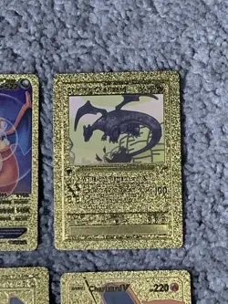 Set of 12 Pokemon Charizard Gold Foil Fan Art Display Cards LP - Image 5