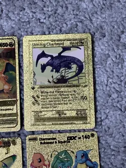 Set of 15 Pokemon Charizard,Blastoise,Pikachu&More Gold Foil Fan Art Cards LP - Image 5
