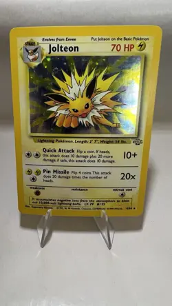 Jolteon English Rare Holo Vintage Pokemon Card Excellent Jungle - Image 1