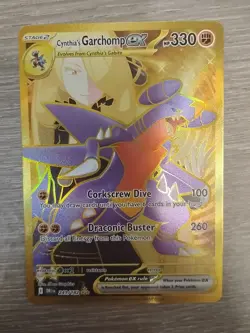 Pokemon TCG Cynthia’s Garchomp EX Gold Card From Destined Rivals - Image 1