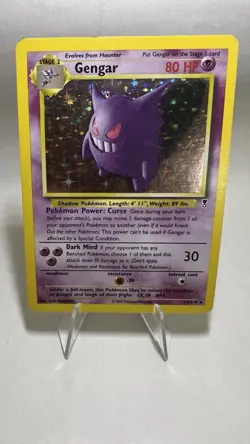 Gengar Rare Holo Vintage Pokemon Card English 2002 Good Legendary Collection - Image 1