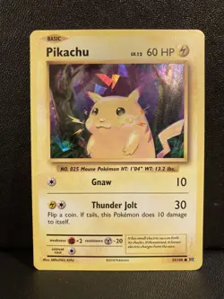 Pikachu Cracked Ice Holo Pokemon Card 35/108 EVO Evolutions LP-NM - Image 1