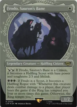 Frodo, Sauron's Bane (Showcase) - FOIL - R Universes Beyond: The Lord of the Rin - Image 1