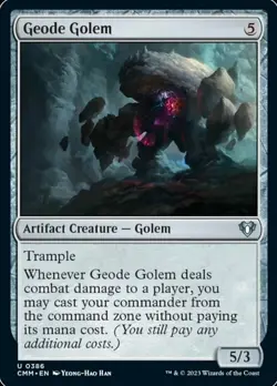 MTG Geode Golem - Foil, Commander Masters, Lightly Played, English - Image 1