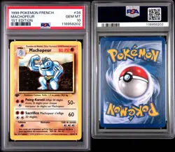 1999 Pokemon French Machopeur 1st Edition PSA 10 - Image 3