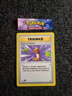 Pokemon TCG Gust of Wind Base Set 93/102 Shadowless 1st Edition NM - Image 1