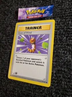 Pokemon TCG Gust of Wind Base Set 93/102 Shadowless 1st Edition NM - Image 2