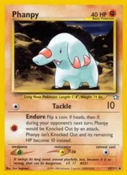 Moderately Played, English Pokemon Regular Phanpy - 43/111 - Uncommon - Unlimite - Image 1