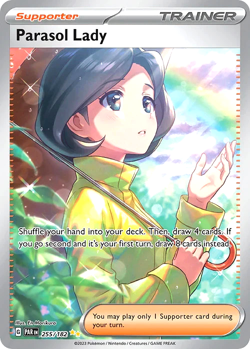 💥Pokemon - Parasol Lady - 255/182 - Illustration Rare - Paradox Rift - NM💥 - Image 1