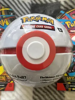 New Pokemon TCG PokeBall Premiere Tin & 2 Mega Evolution TCG Booster Packs. - Image 2