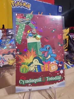 Pokemon Merry Christmas Card Database - Cyndaquil & Totodile Christmas Tree - Image 1