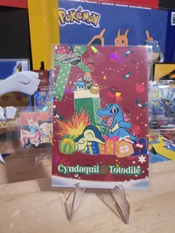 Pokemon Merry Christmas Card Database - Cyndaquil & Totodile Christmas Tree - Image 2