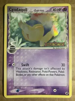 Cyndaquil Pokemon Card Dragon Frontiers 45/101 Holo LP - Image 1
