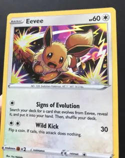 Eevee SWSH118 SWSH PROMO Pokemon Card Cosmos HOLO RARE Shiny Near Mint - Image 2