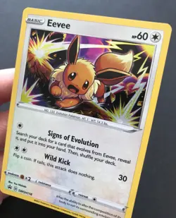Eevee SWSH118 SWSH PROMO Pokemon Card Cosmos HOLO RARE Shiny Near Mint - Image 3