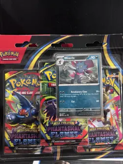 Pokemon Trading Card Game Phantasmal Flames Three-Booster Blister fast shipping - Image 1