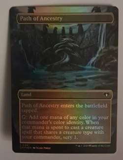 Path of Ancestry Borderless FOIL NM/M MTG Comander Masters Magic the Gathering - Image 1