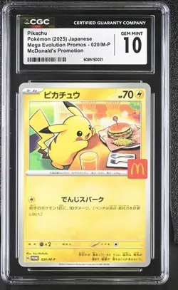 Pokemon Pikachu Japanese Mega Evolutions McDonald's Promotion CGC 10 - Image 1