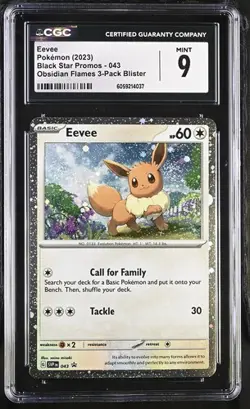 Pokemon English Eevee Obsidian Flames 3-Pack Blister Black Star Promos CGC 9 - Image 1