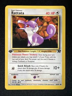 Pokemon Team Rocket 1st Edition Common Dark Rattata #66 NM - Image 1