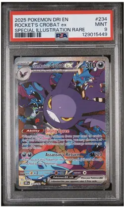 2025 POKEMON DRI SPECIAL ILLUSTRATION RARE #234 TEAM ROCKET'S CROBAT EX PSA 9 - Image 1