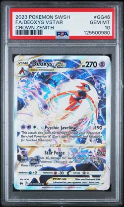 Pokemon Deoxys VSTAR GG46/GG70 Crown Zenith PSA 10 - Image 1