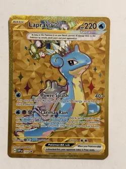 Pokemon TCG Lapras EX SVP 164 Black Star Promo Holo Full Art Gold Fresh NM - Image 1