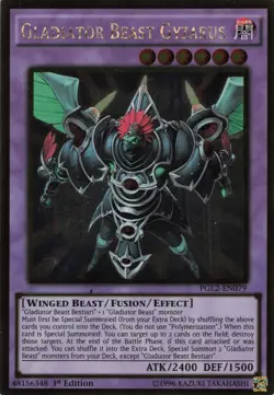 Yugioh Gladiator Beast Gyzarus PGL2-EN079 Gold Rare 1st Edition LP - Image 1