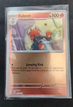 Raboot ERROR REVERSE HOLO BLEED 027/132 Pokemon TCG Card MEG MEGA EVOLUTION NM - Image 1