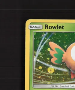 Rowlet SM22 Sun & Moon Black Star Promo Cosmos Holo Pokemon Card DMG - Image 3