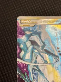 2010 Pokemon TCG Unleashed Raikou Suicune Legend 93/95 Bottom Card Holo MP - Image 2
