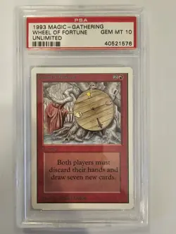 Wheel of Fortune Unlimited Edition PSA 10 MTG Magic the Gathering Gem Mint - Image 1