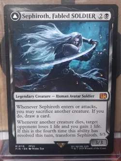 Magic the Gathering Final Fantasy Sephiroth Card Fabled Soldier, Non-Foil, #115 - Image 1