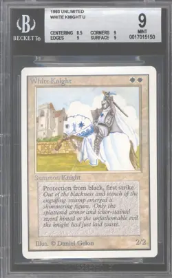 Magic MTG Unlimited White Knight BGS 9 (8.5, 9, 9, 9) NEAR MINT NM - Image 1