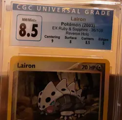 Pokemon Lairon EX Ruby and Sapphire 36/109 Reverse Holo CGC 8.5 NM-MT Subs 2003 - Image 2