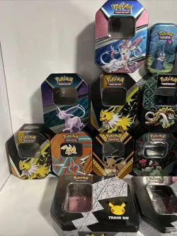 Pokemon Card Tins Joblot 18 In Total Mixed Lot See Photographs EMPTY - Image 2