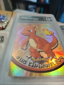 1999 Topps Pokemon Charmeleon Number 5 TV Animation Rainbow Holofoil GMA 4.5 - Image 1