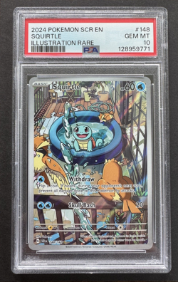 PSA 10 - Pokemon Squirtle 148/142 Sv07: Stellar Crown Illustration Rare Holo - Image 1