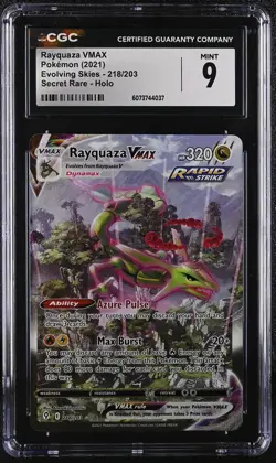 RAYQUAZA VMAX Evolving Skies Holo Rare #218 CGC 9 Pokemon [Nostalgium] - Image 1