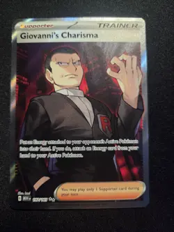 Giovanni's Charisma 197/165 Full Art SR Pokemon 151 English - Image 1