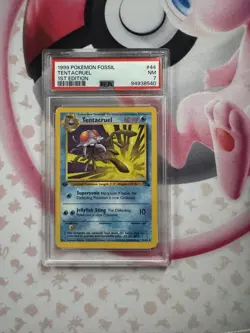 1999 Pokemon Fossil 1st First Edition Tentacruel 44/62 Non-Holo PSA 7 NM - Image 1