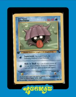 Pokemon TCG Shellder Fossil 54/62 Regular 1st Edition Common - Image 1