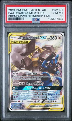 Pokemon Lucario & Melmetal GX PSA 10 SM192 Promo - Image 1