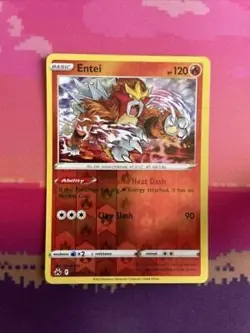 Pokemon Card Entei Crown Zenith Reverse Holo Rare 021/159 Near Mint - Image 1