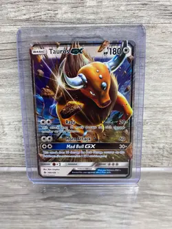 Pokemon TCG Tauros GX Sun & Moon Base Set 100/149 Holo Ultra Rare - Image 1