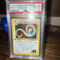 Pokemon Erika's Dragonair Gym Heroes 1st Edition Holo Rare #4 PSA 6 - Image 1