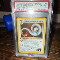 Pokemon Erika's Dragonair Gym Heroes 1st Edition Holo Rare #4 PSA 6 - Image 2
