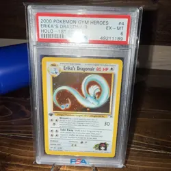 Pokemon Erika's Dragonair Gym Heroes 1st Edition Holo Rare #4 PSA 6 - Image 5