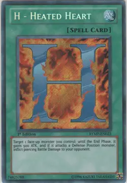 1x (LP) H - Heated Heart - RYMP-EN023 - Secret Rare - 1st Edition YuGiOh - Image 1