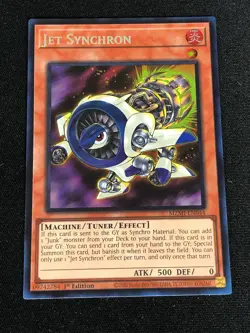YUGIOH JET SYNCHRON MZMI-EN044 1ST COLLECTORS RARE - Image 1